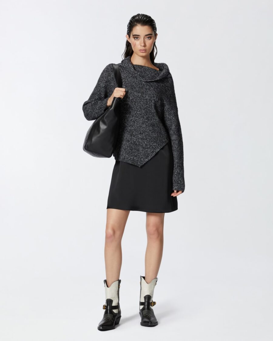 Abito bimateriale con maglione misto alpaca - immagine 4