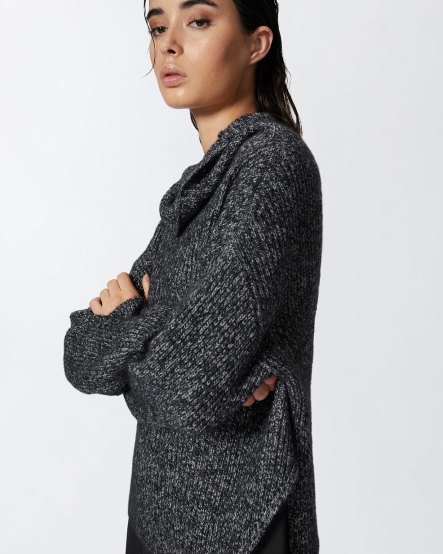 Abito bimateriale con maglione misto alpaca - immagine 6