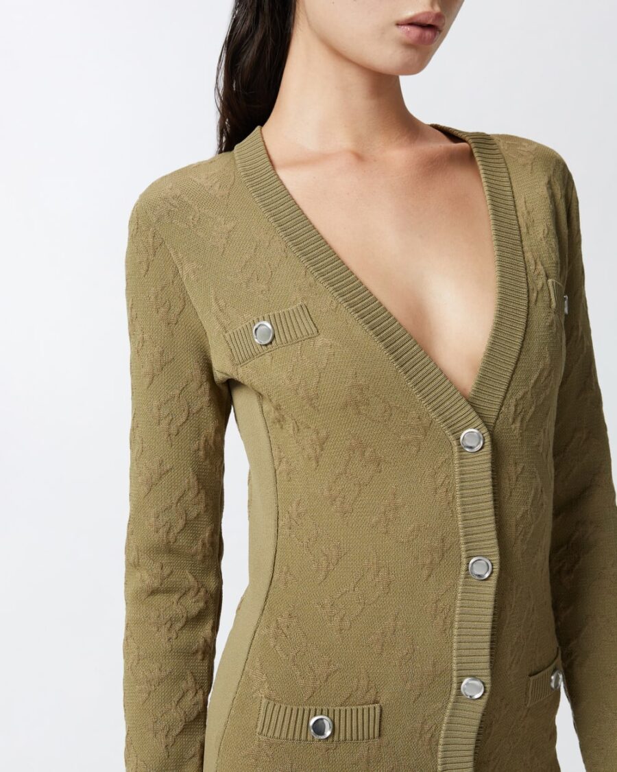 Abito cardigan in maglia jacquard logo - immagine 6