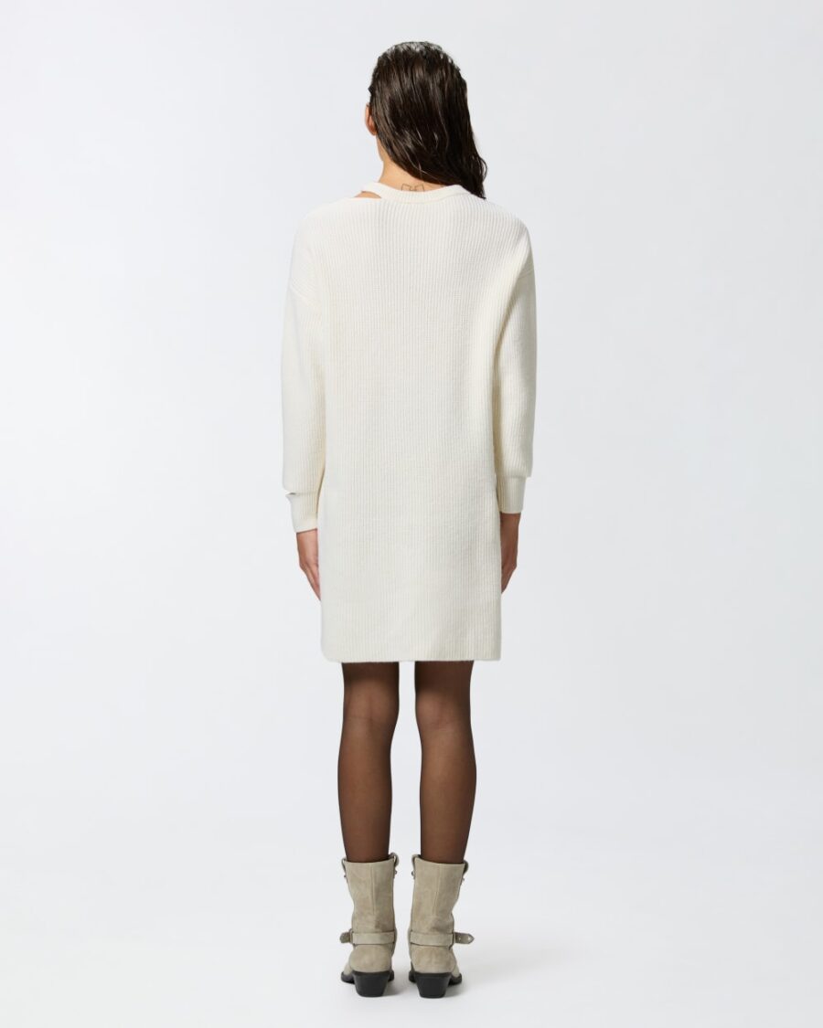Abito corto in maglia con pizzo - immagine 5