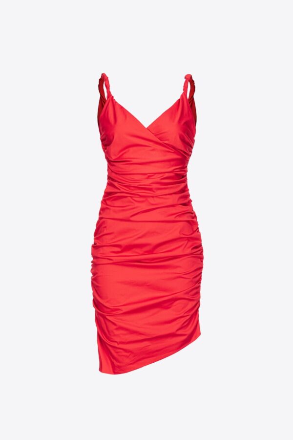 Abito corto in raso rosso formula1