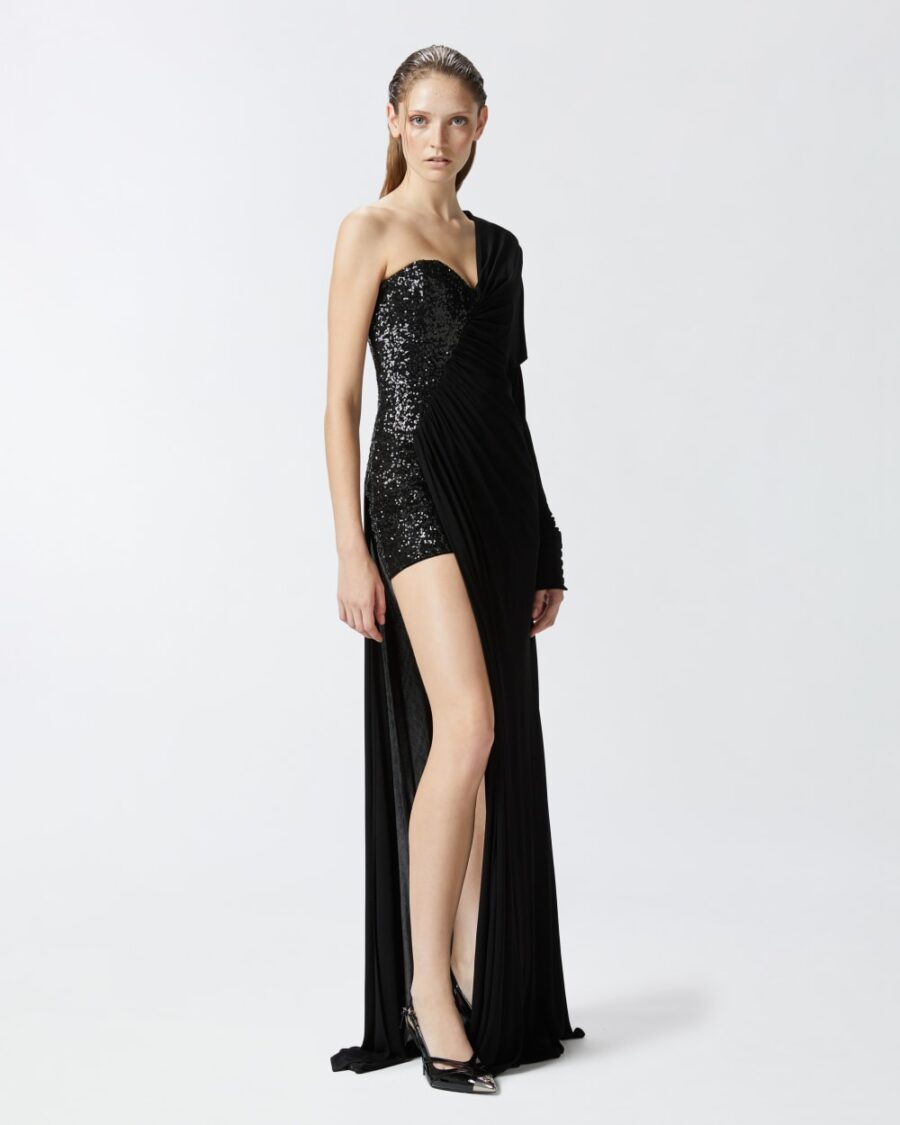 Elegant asymmetric dress with sequins - Image 4