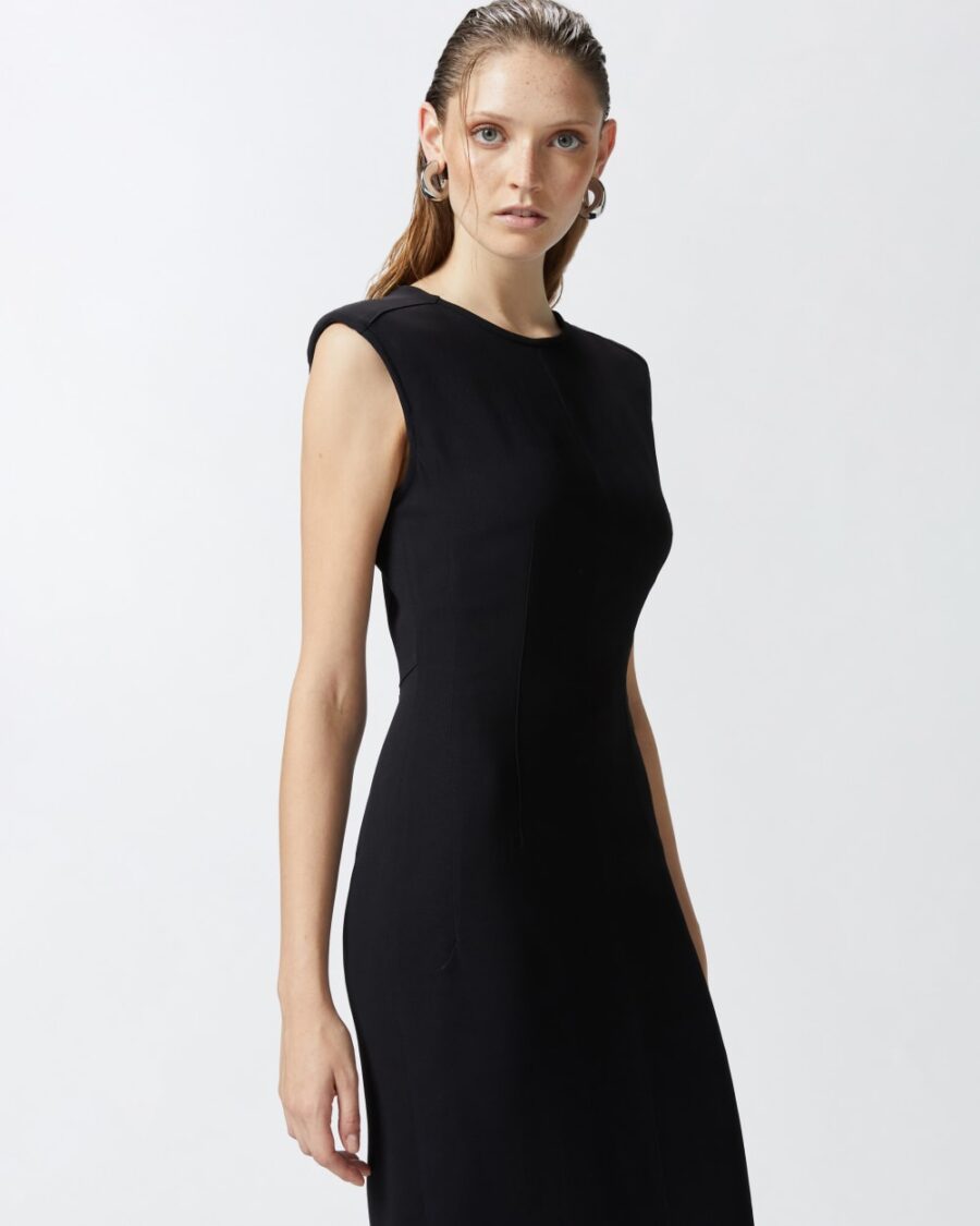 Sleeveless technical cady midi dress - Image 4