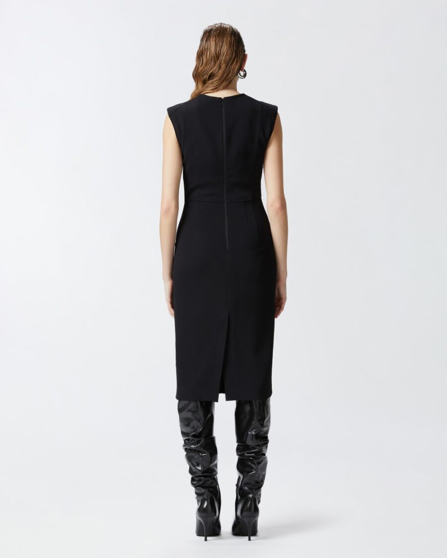 Sleeveless technical cady midi dress - Image 5