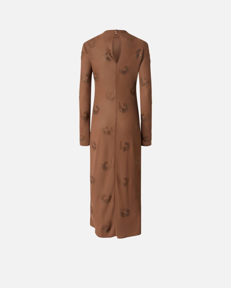 Long high-necked dress with rhinestone swirls - Image 2