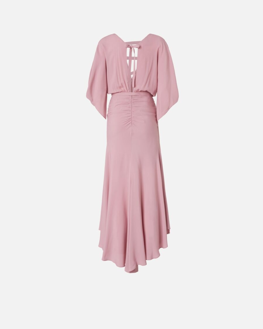 Long silk-blend crepe dress - Image 2