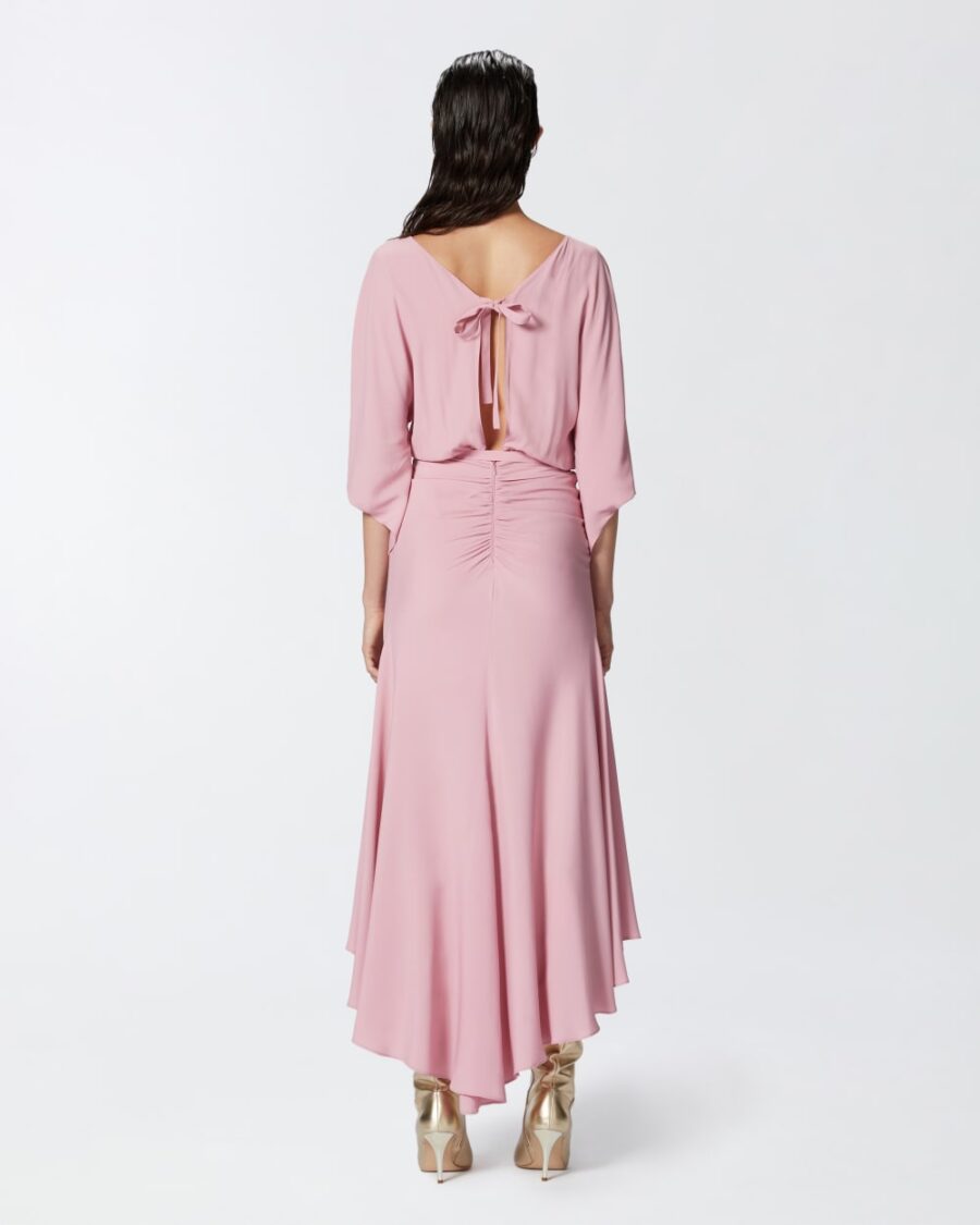 Long silk-blend crepe dress - Image 6