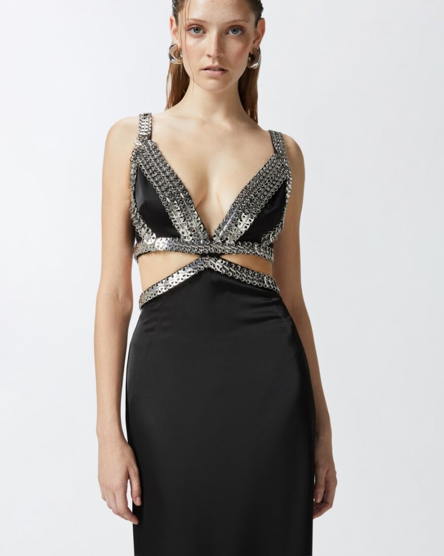 Elegant long dress with metallic embroidery - Image 6