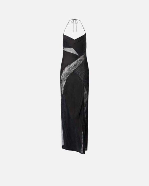 Abito lungo elegante patch nero limousine