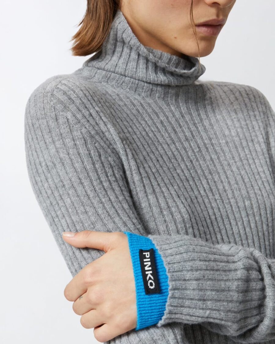 Abito lungo in maglia misto cachemire a coste - immagine 6