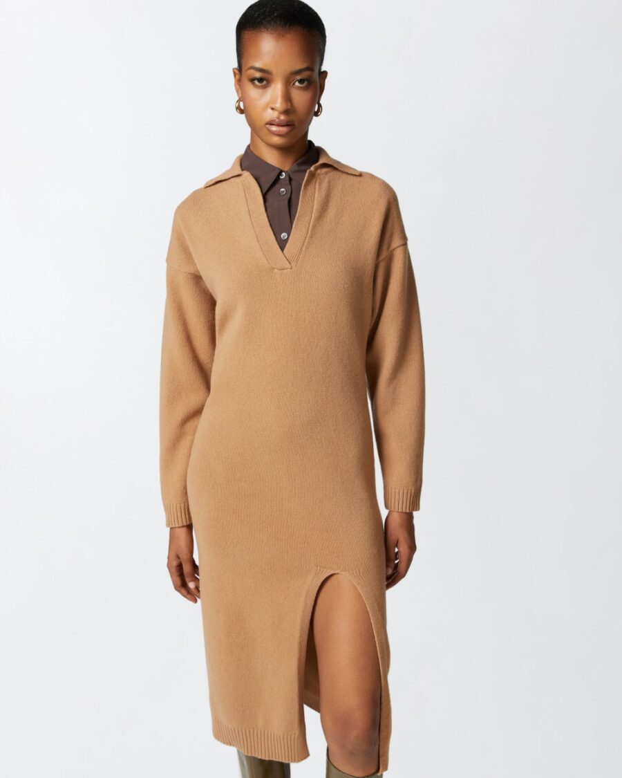 Long cashmere blend knit dress - Image 4