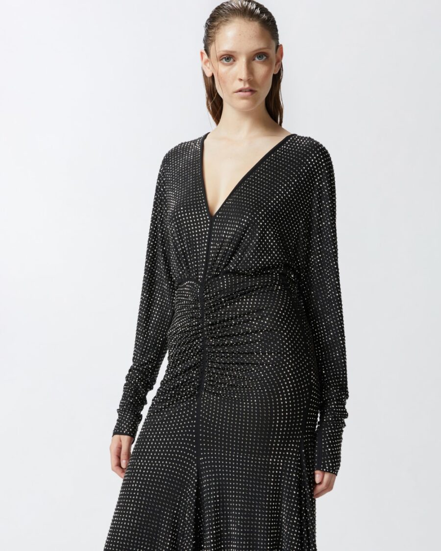 Fully rhinestoned jersey midi dress - Image 4
