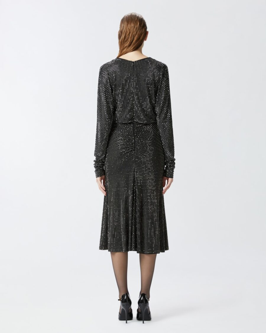 Fully rhinestoned jersey midi dress - Image 5