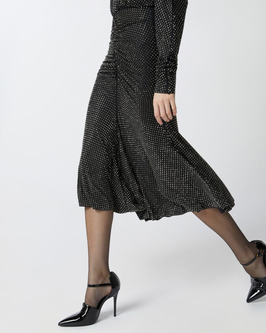 Fully rhinestoned jersey midi dress - Image 6
