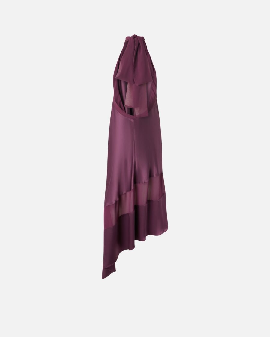 Abito schiena scoperta satin e georgette - immagine 2
