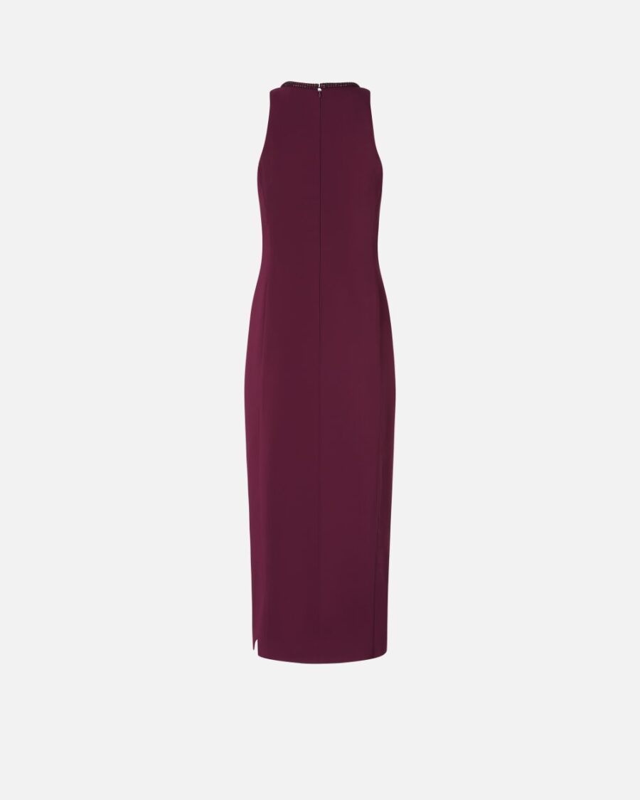 Black sheath dress with rhinestoned neckline - Image 2