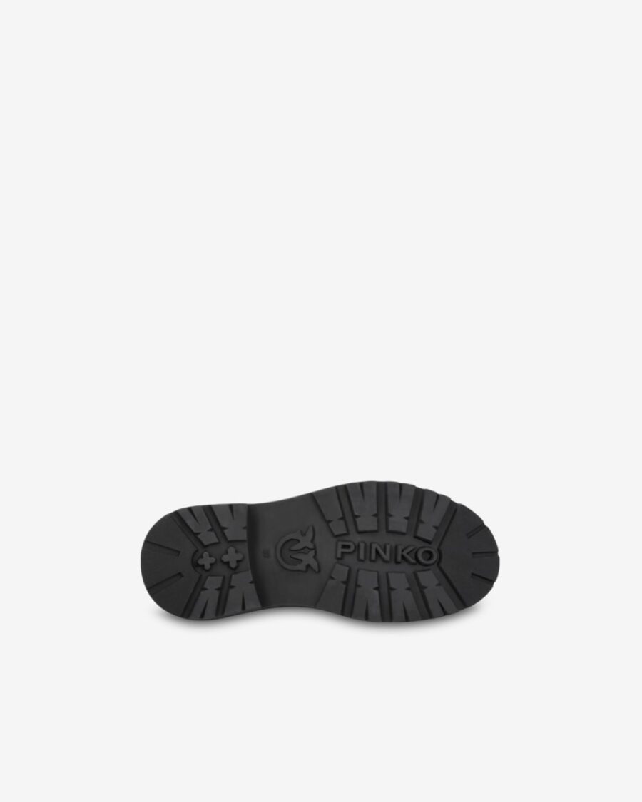 Anfibi in pelle con logo in metallo - immagine 9