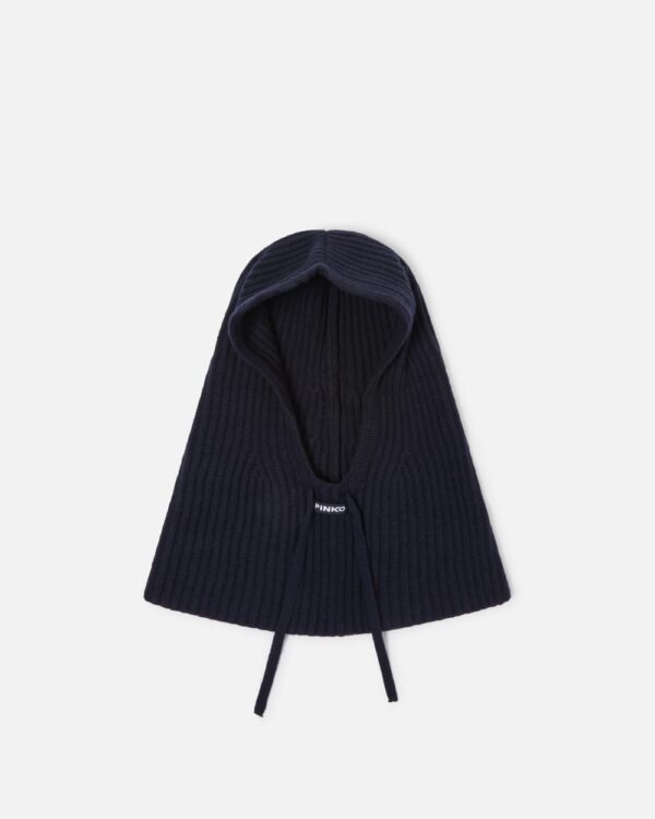 Ribbed cashmere-blend balaclava blu marino cupo