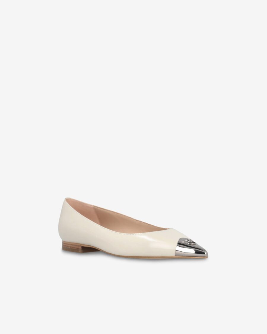 Nappa leather ballerinas with metal toe - Image 2