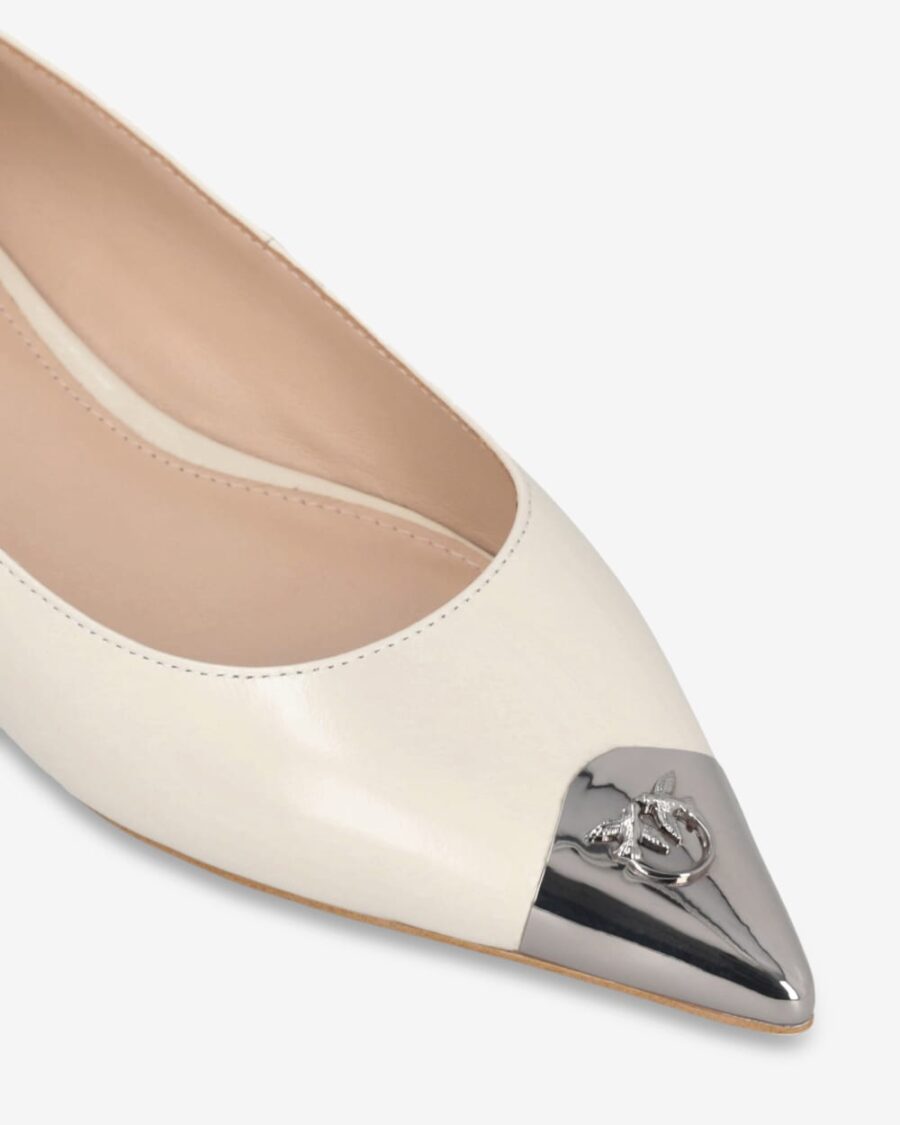 Nappa leather ballerinas with metal toe - Image 4
