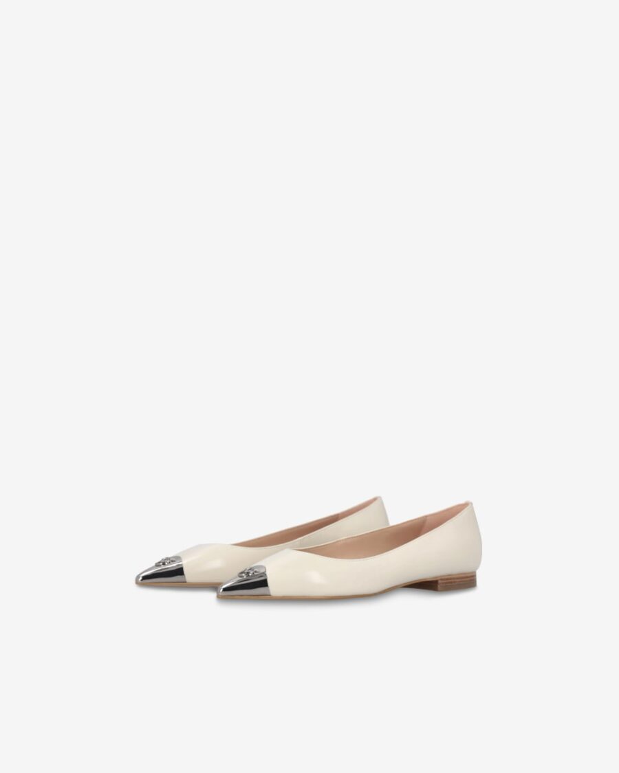 Nappa leather ballerinas with metal toe - Image 6