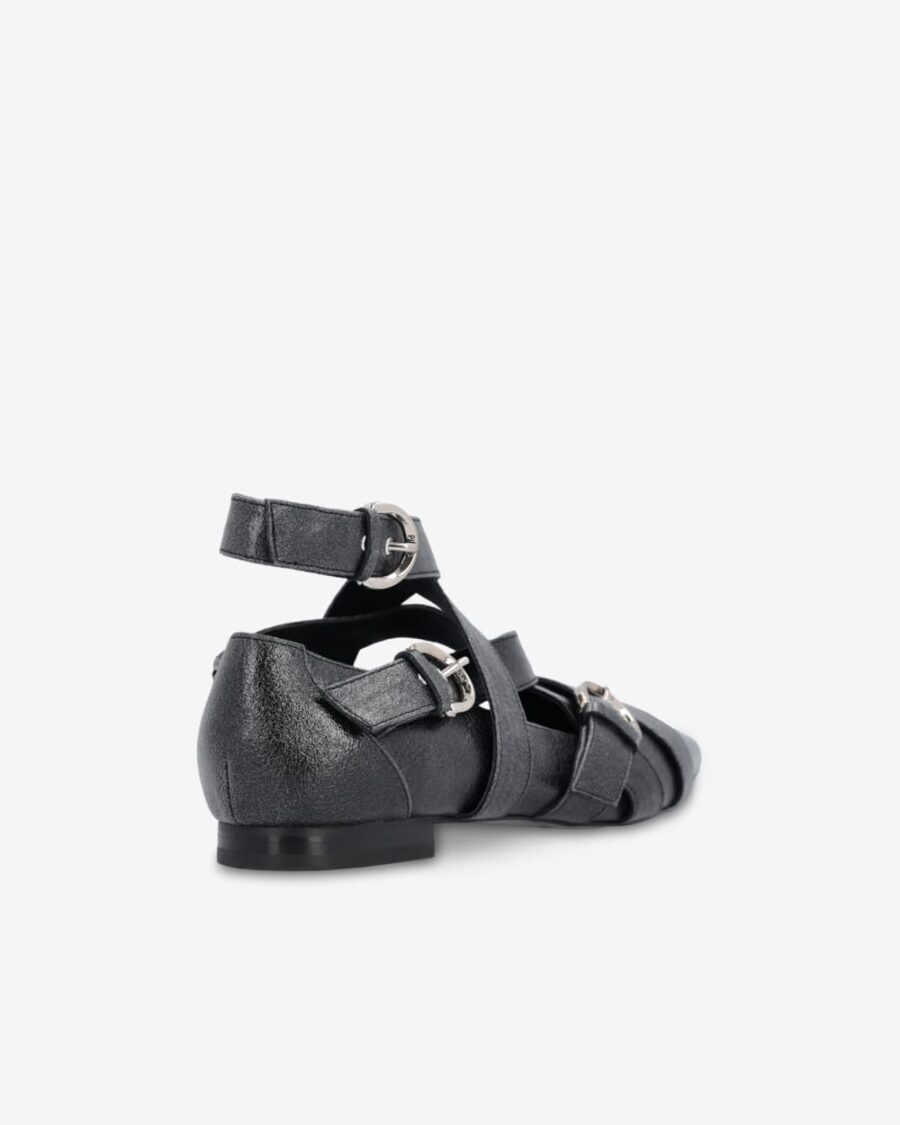 Slingback leather ballerinas with criss-crossing straps - Image 3