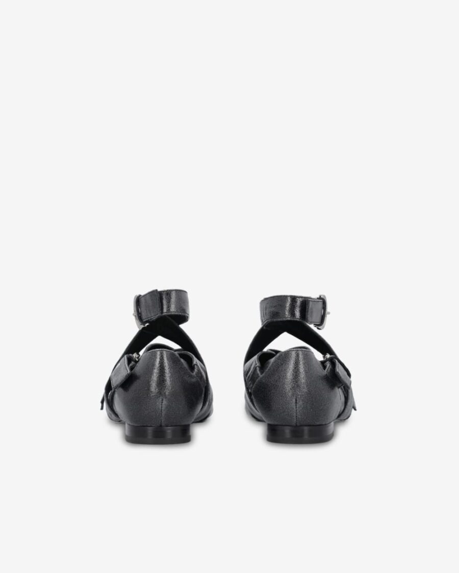 Slingback leather ballerinas with criss-crossing straps - Image 7