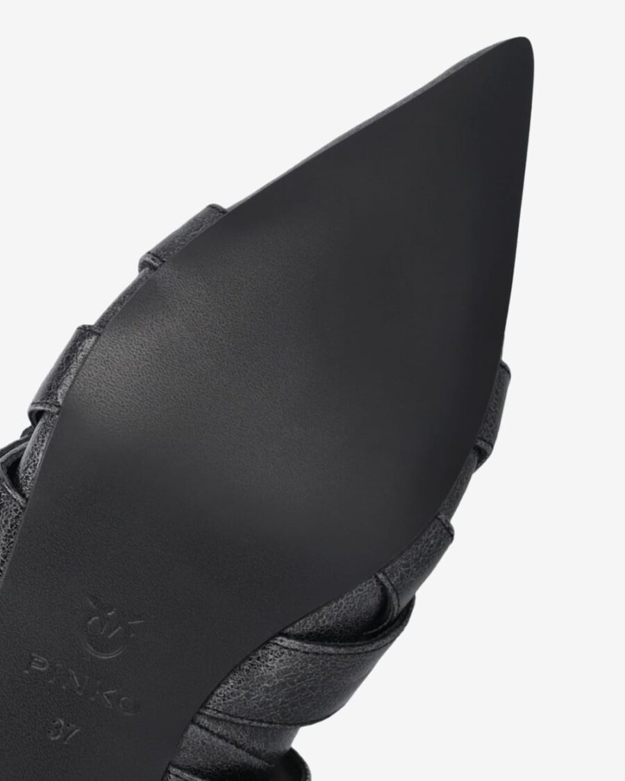 Slingback leather ballerinas with criss-crossing straps - Image 9