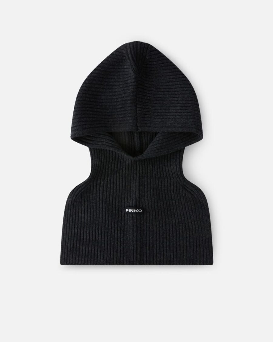 Berretto balaclava a costine dark grey