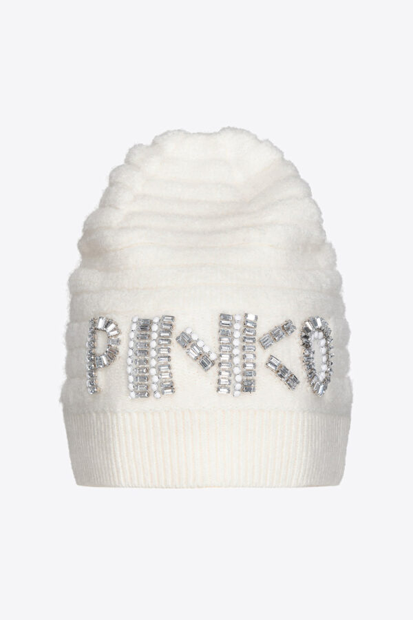 Berretto cuffia logo shiny biancoegelato vaniglia