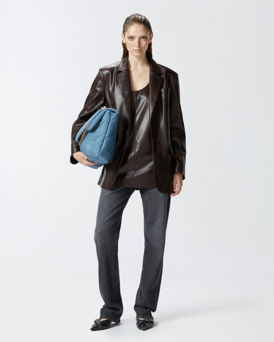 Blazer classico tessuto effetto pelle - immagine 4