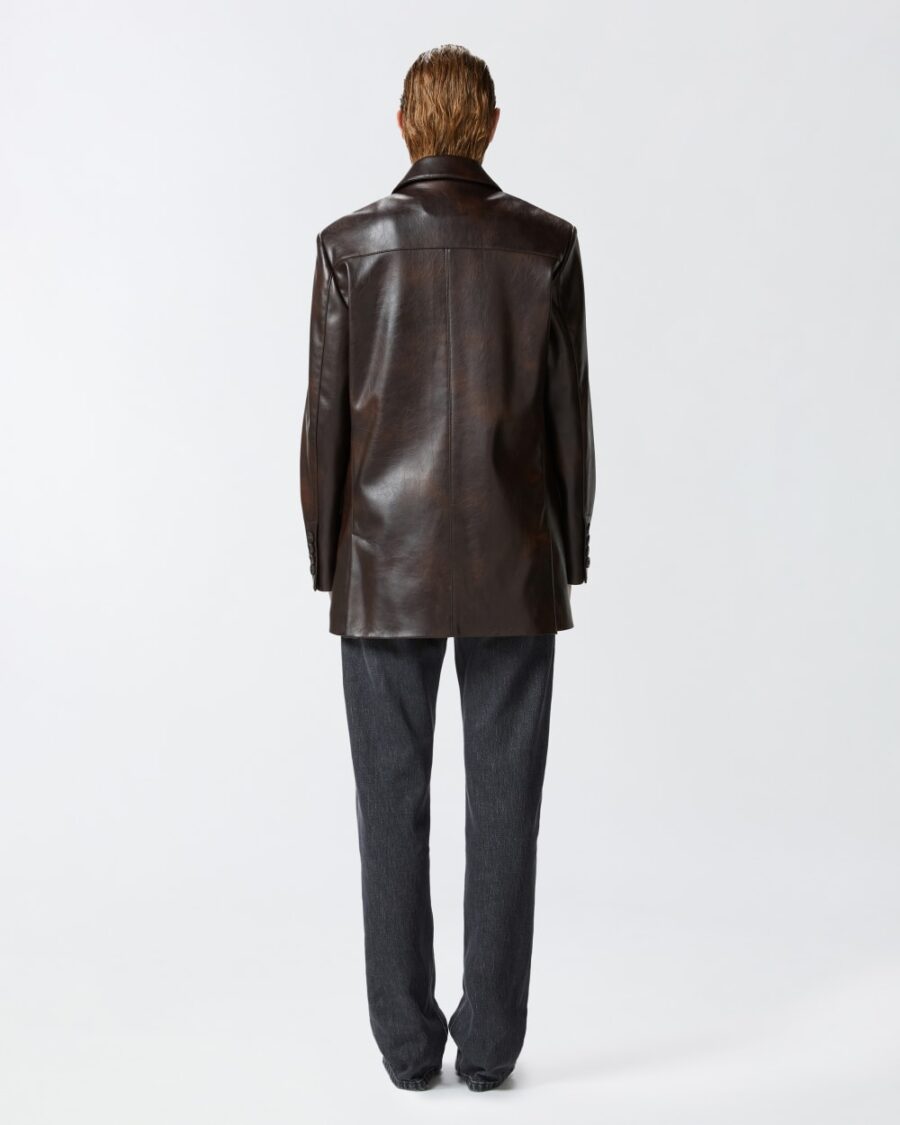Blazer classico tessuto effetto pelle - immagine 5