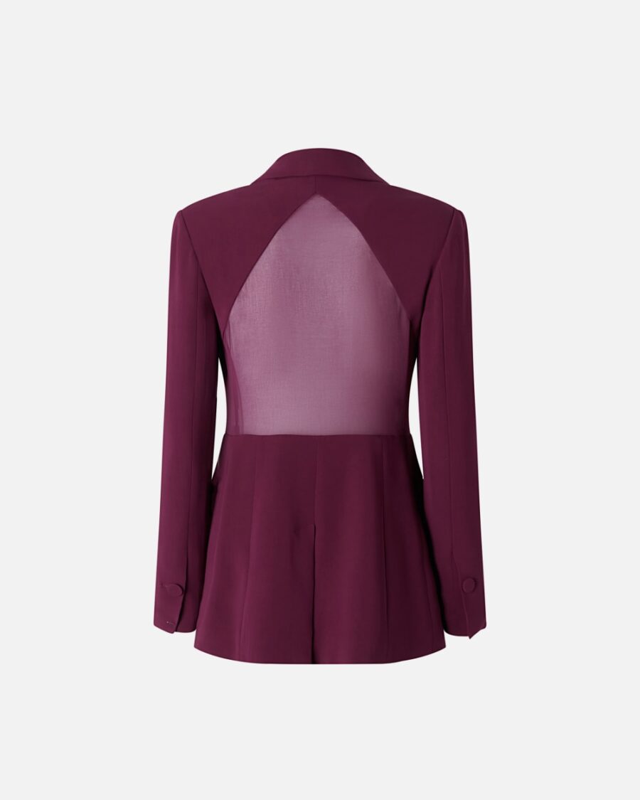 Blazer con inserto trasparente sulla schiena - immagine 2