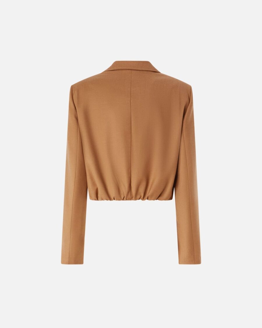 Blazer corto monopetto in flanella di lana - immagine 2