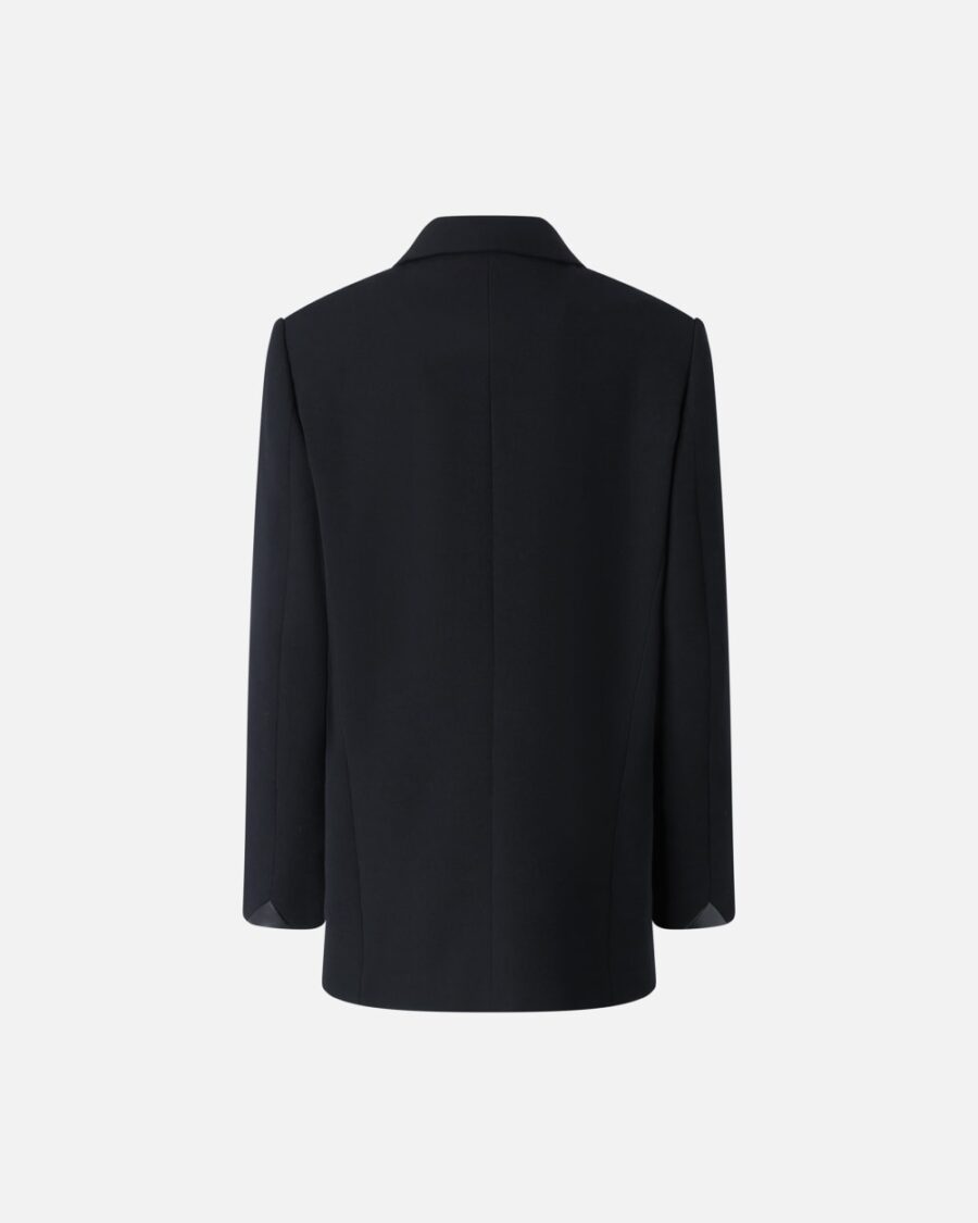 Blazer doppiopetto oversize in twill misto lana - immagine 2