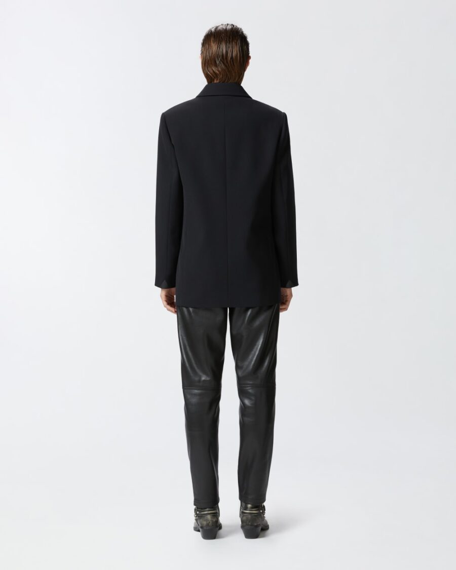 Blazer doppiopetto oversize in twill misto lana - immagine 5