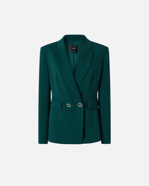 Blazer in cady tecnico con bottoni in metallo verde bottiglia scuro