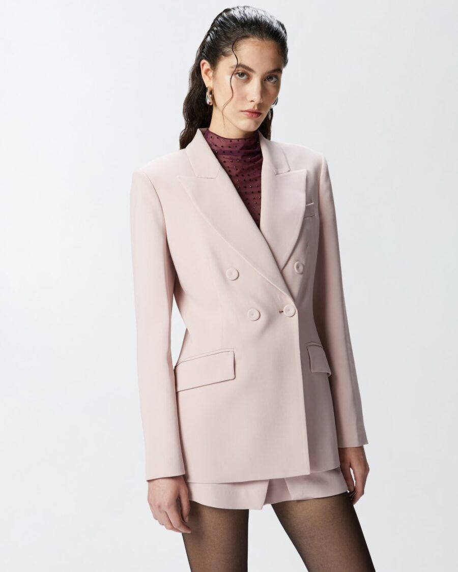 Blazer in cady tecnico rosa zefiro