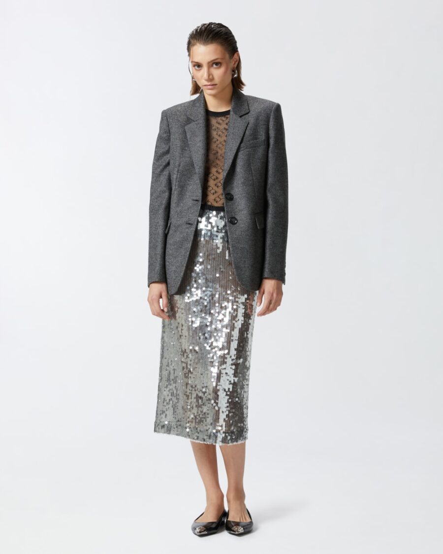 Salt and pepper patterned flannel blazer - Image 4