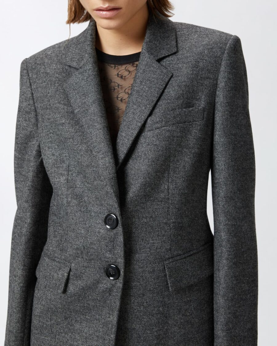 Salt and pepper patterned flannel blazer - Image 6