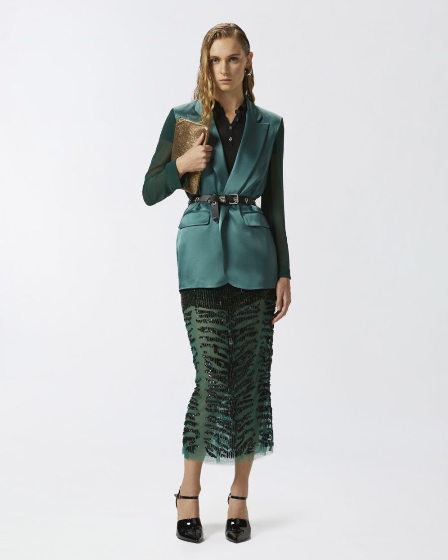 Blazer lucido con maniche trasparenti - immagine 4
