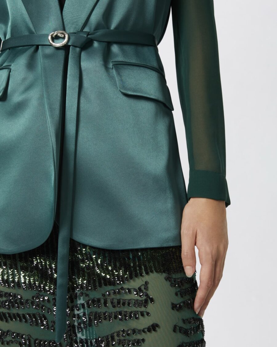 Blazer lucido con maniche trasparenti - immagine 5