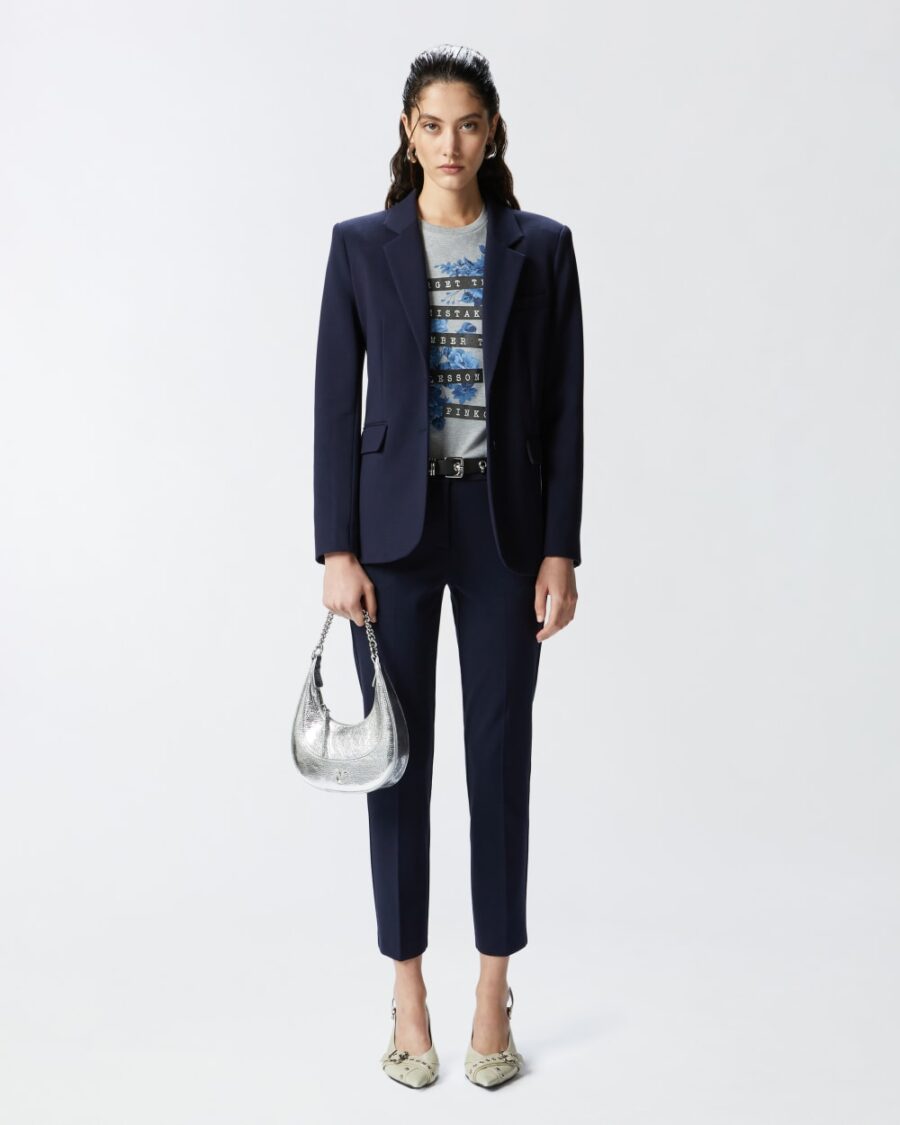 Blazer monopetto con spalle costruite - immagine 5