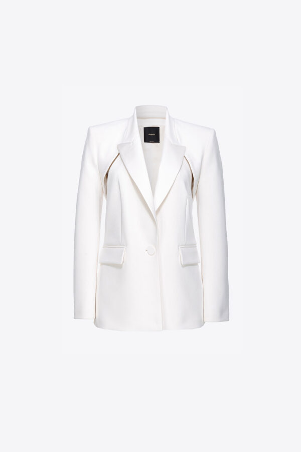 Blazer monopetto dettaglio schiena bianco e biancaneve
