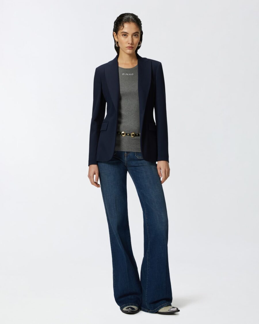 Blazer monopetto in tessuto tecnico - immagine 4