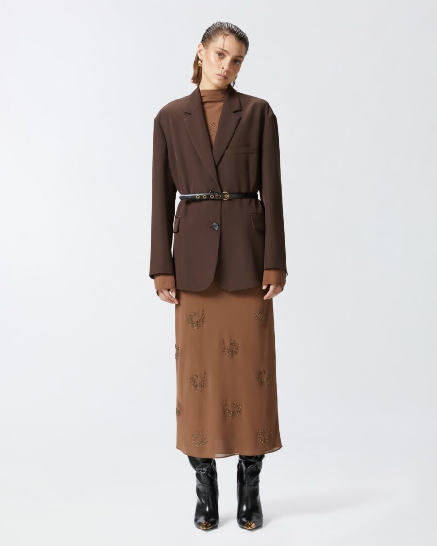 Blazer monopetto oversize in tessuto tecnico - immagine 4