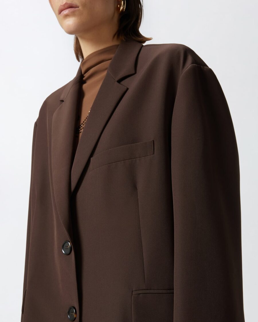 Blazer monopetto oversize in tessuto tecnico - immagine 5