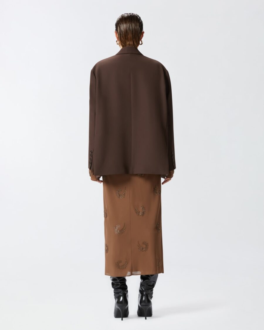 Blazer monopetto oversize in tessuto tecnico - immagine 6
