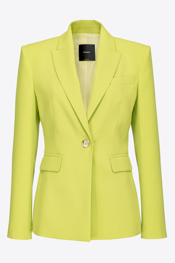 Blazer monopetto stretch giallo  lime