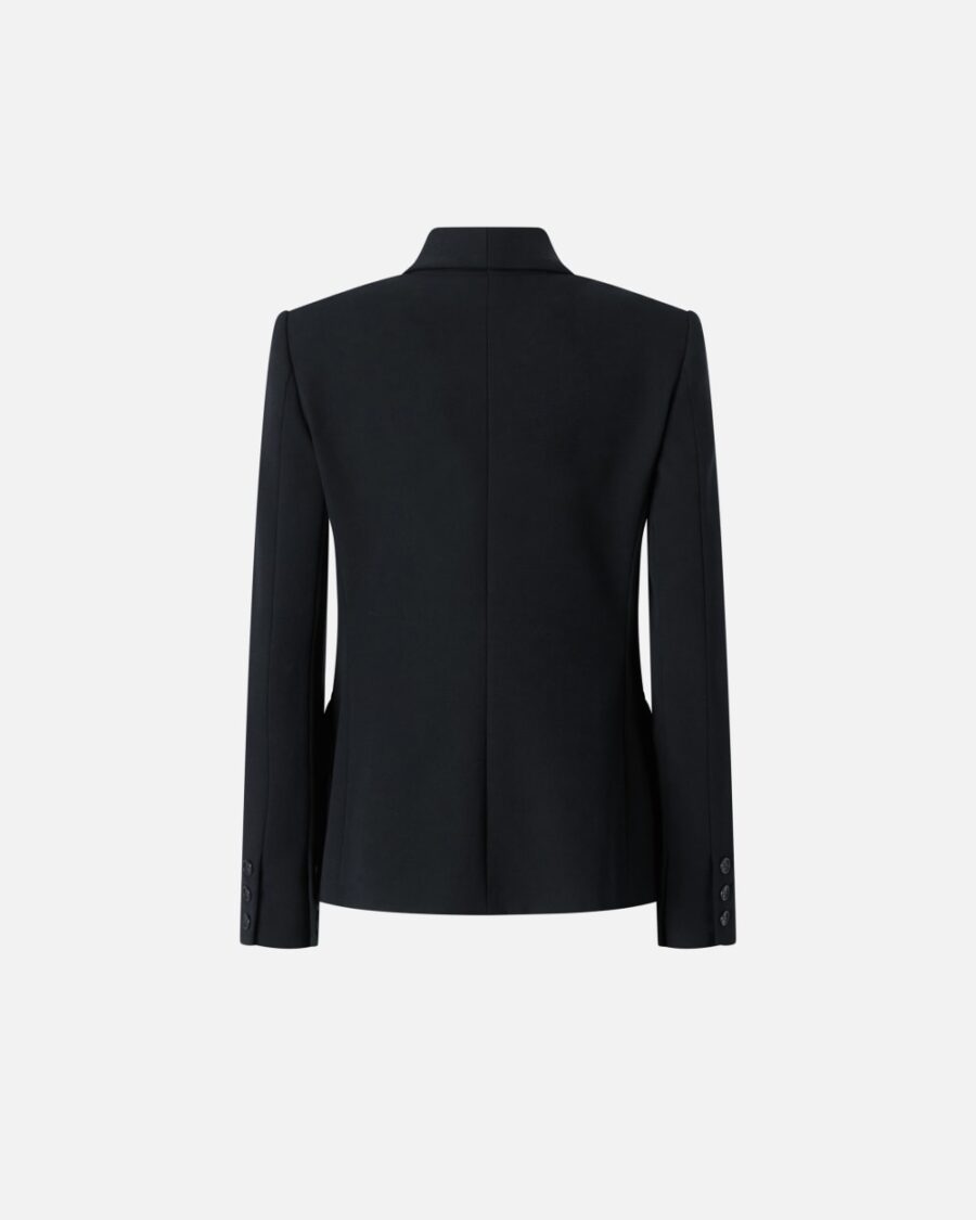 Blazer nero monopetto in twill di lana - immagine 2
